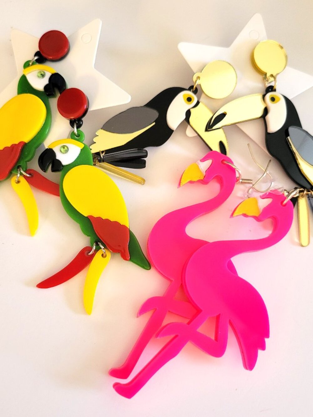 Whimsical Tropical Bird Earrings
